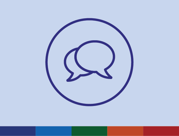 Icon of two speech bubbles representing a conversation or communication.