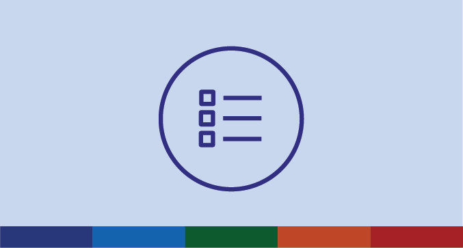 Icon of a list including multiple items or actions.