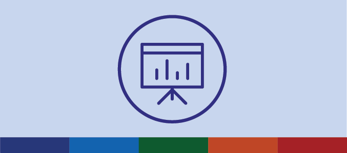 Icon of a presentation representing information being shared or communicated.