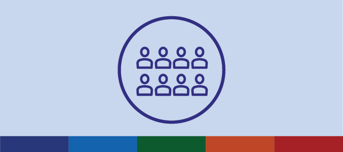 Icon of eight people standing together.