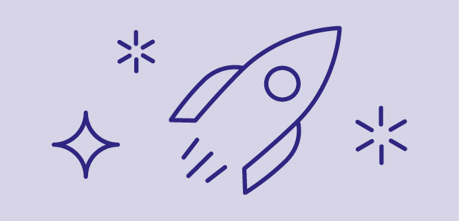 Rocket ship launching illustration
